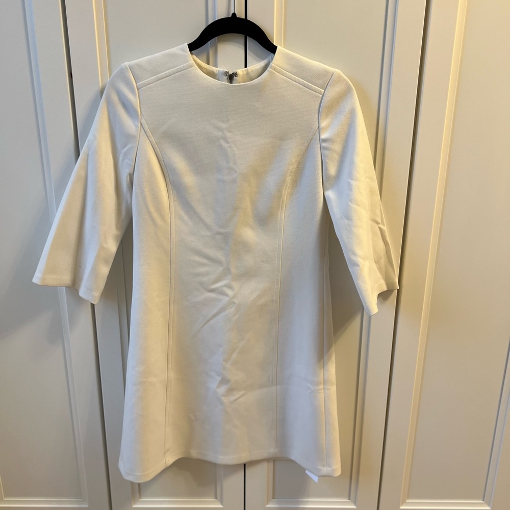 Alice & Olivia white mini dress 3/4 sleeves